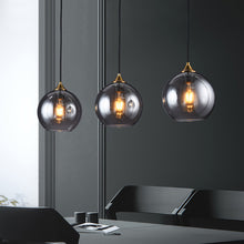 Load image into Gallery viewer, 3-Light Chandelier Glass Black Lampshade E27