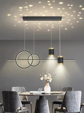 Load image into Gallery viewer, Black Gold Body Linear LED Chandelier Light Hanging Lamp Modern Pendant Lamp Height Adjustable