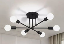 Load image into Gallery viewer, Modern Chandelier 6 Lights Semi Flush Mount Chandelier 6xE27(included) Base Black/White