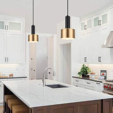 Load image into Gallery viewer, 1 Way Small Hanging Light Gold/Black Lampshade Ceiling Pendant Light Copper Lamp Adjustable Line