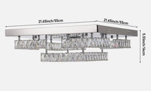 Load image into Gallery viewer, LED Ceiling Light Modern Luxury Crystal Rectangular Flush Mount Silver 55 cm Cool White