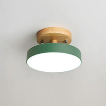 Load image into Gallery viewer, LED Ceiling Lamp Modern Wood Semi-Flush Mount Ceiling Light 18cm Cool Light