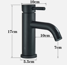 Load image into Gallery viewer, Basin Tap Round Matt Black Bathroom Faucet Sink Mono Mixer with Waste
