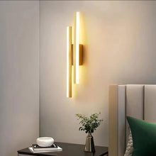 Load image into Gallery viewer, Modern Minimalist Strip Wall Lamp Gold/Black Linear Wall Sconce Indoor 20W Wall Mounted LED Lights 3 Color