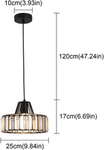 Load image into Gallery viewer, Nordic Crystal Pendant Lamp Black/Gold Glass Pendant Light Mini Modern Luxury E26