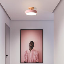 Load image into Gallery viewer, LED Ceiling Lamp Modern Wood Semi-Flush Mount Ceiling Light 18cm Cool Light