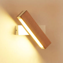Load image into Gallery viewer, Wall Sconce LED Rotatable Wood Bedside Wall Mount Lamp Black/White Warm White
