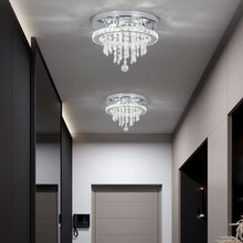 Load image into Gallery viewer, Ceiling Light Silver Modern Crystal Flush Mount Cool White/Warm White LED 30 x 22 cm