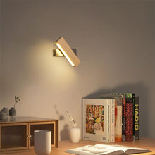 Load image into Gallery viewer, Wall Sconce LED Rotatable Wood Bedside Wall Mount Lamp Black/White Warm White