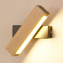 Load image into Gallery viewer, Wall Sconce LED Rotatable Wood Bedside Wall Mount Lamp Black/White Warm White