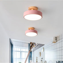 Load image into Gallery viewer, LED Ceiling Lamp Modern Wood Semi-Flush Mount Ceiling Light 18cm Cool Light