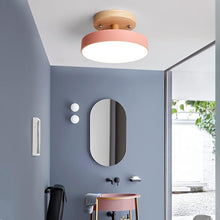 Load image into Gallery viewer, LED Ceiling Lamp Modern Wood Semi-Flush Mount Ceiling Light 18cm Cool Light