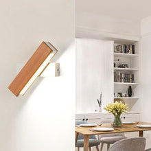 Load image into Gallery viewer, Wall Sconce LED Rotatable Wood Bedside Wall Mount Lamp Black/White Warm White