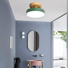 Load image into Gallery viewer, LED Ceiling Lamp Modern Wood Semi-Flush Mount Ceiling Light 18cm Cool Light