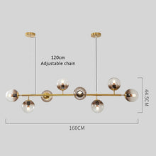 Load image into Gallery viewer, Modern Luxury Chandeliers LED Glass Ball Gold Ceiling 220v Pendant Lights 8 Heads Smoky Gray