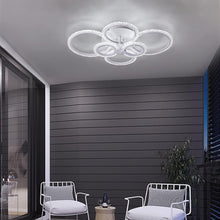 Load image into Gallery viewer, LED Ceiling Light White Flush Mount Light 4 Rings Modern Chandelier 60cm Cold White
