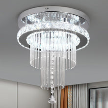 Load image into Gallery viewer, LED Crystal Chandelier Ceiling Light Silver Pendant Light 3 Color Lights 30cm