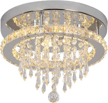 Load image into Gallery viewer, Ceiling Light Silver Modern Crystal Flush Mount Cool White/Warm White LED 30 x 22 cm