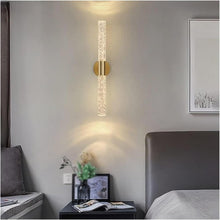 Load image into Gallery viewer, LED Wall Sconce Crystal with Bubble Glass Wall Lamps Modern Indoor Crystal Black/Gold Warm White