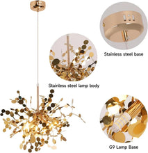 Load image into Gallery viewer, Chandelier Pendant Light Height Adjustable Silver/Gold Hanging Lamp