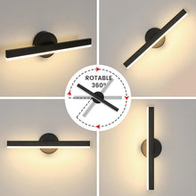 Load image into Gallery viewer, LED Wall Lights Indoor Wall Lamp Modern Black Warm Light Wall Sconce 38cm