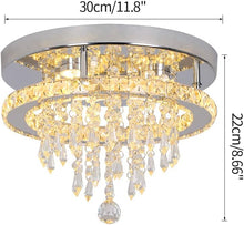 Load image into Gallery viewer, Ceiling Light Silver Modern Crystal Flush Mount Cool White/Warm White LED 30 x 22 cm