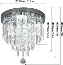 Load image into Gallery viewer, Modern LED Crystal Ceiling Lights Pendant Chandelier Lamp Cool White 28x25cm