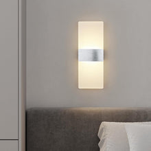 Load image into Gallery viewer, LED Wall Light 6W Rectangular Acrylic LED Wall Lamp Modern Silver 28cm