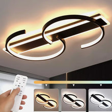 Load image into Gallery viewer, LED Ceiling Light Dimmable Ceiling Lamp Black Remote Control 2-Ring Circle 60cm