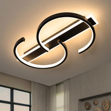 Load image into Gallery viewer, LED Ceiling Light Dimmable Ceiling Lamp Black Remote Control 2-Ring Circle 60cm