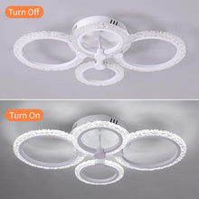 Load image into Gallery viewer, LED Ceiling Light White Flush Mount Light 4 Rings Modern Chandelier 60cm Cold White