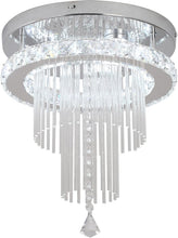 Load image into Gallery viewer, LED Crystal Chandelier Ceiling Light Silver Pendant Light 3 Color Lights 30cm