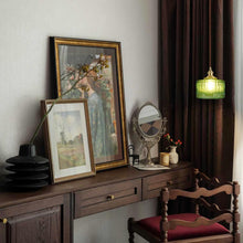 Load image into Gallery viewer, Pendant Light Vintage Green Glass Retro Chandelier Hanging Light Ceiling Lamp