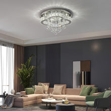 Load image into Gallery viewer, LED Chandelier Ceiling Light Silver Flush Mount 3 Color Lights 40cm