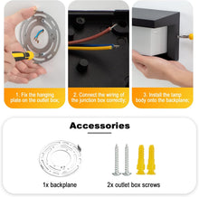 Load image into Gallery viewer, Wall Sconce Black LED Modern Indoor/Outdoor IP65 Warm White Light Fixtures Wall Light