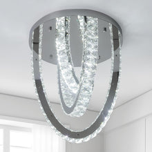 Load image into Gallery viewer, Crystal Silver Ceiling Light LED Ceiling Lamps Chandelier 3 Color Lights 30/40cm
