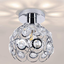 Load image into Gallery viewer, Mini Ceiling Light Crystal Silver Chandelier Semi Flush Mounted Modern G9
