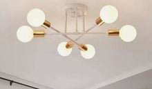 Load image into Gallery viewer, Modern Chandelier 6 Lights Semi Flush Mount Chandelier 6xE27(included) Base Black/White