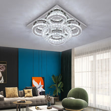 Load image into Gallery viewer, Crystal LED Ceiling Silver Lamp Modern Lighting Square Ceiling Light Changeable 40.5cm
