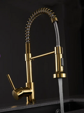 Load image into Gallery viewer, Kitchen Mixer Tap Pull Out Kitchen Faucet Gold Pull Down Kitchen Sink Faucet Luxury Hot & Cold Brass