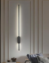 Load image into Gallery viewer, Black Metal Strip Wall Light Linear Wall Lamp Modern LED Wall Sconce Interior Lighting Wall Lamps