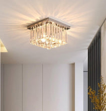 Load image into Gallery viewer, Chandeliers Small Ceiling Light Crystal Modern Crystal Small Lamp 25 Cm Silver Suction Cup Balcony Personality Hall Porch Lamp