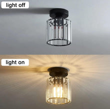 Load image into Gallery viewer, LED Ceiling Lights Semi Flush Pendant Light Glass Lampshade Golden/Black Round