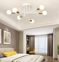 Load image into Gallery viewer, Modern Chandelier 6 Lights Semi Flush Mount Chandelier E27(not included) Base Black/White