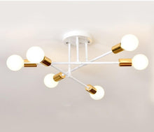 Load image into Gallery viewer, Modern Chandelier 6 Lights Semi Flush Mount Chandelier E27(not included) Base Black/White
