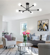 Load image into Gallery viewer, Modern Chandelier 6 Lights Semi Flush Mount Chandelier 6xE27(included) Base Black/White