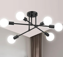 Load image into Gallery viewer, Modern Chandelier 6 Lights Semi Flush Mount Chandelier 6xE27(included) Base Black/White