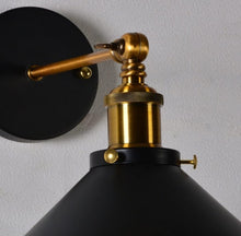 Load image into Gallery viewer, Wall Sconce E27 Base Black Metal Wall Light Retro Design Adjusted Angle Wall Light Fixture