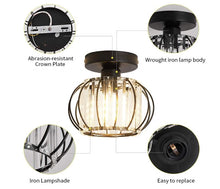 Load image into Gallery viewer, Semi Flush Mount Chandelier Lighting Black Finishing and Chandeliers Ceiling Light Fixture