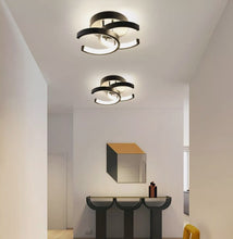 Load image into Gallery viewer, 2-Light LED Ceiling Lights Modern Flush Mount Ceiling Lamp Metal Ceiling Lighting Fixture for Living Black/White 18W